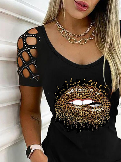 Studded Cutout Lip Pattern Pocket Design Bodycon Dress - Bodycon Dresses - INS | Online Fashion Free Shipping Clothing, Dresses, Tops, Shoes - 30/04/2021 - Bodycon Dresses - Color_Black