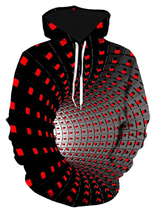 Stylish 3D Geometric Graphic Loose Hoodie - Sweatshirts - INS | Online Fashion Free Shipping Clothing, Dresses, Tops, Shoes - 02/22/2021 - 2XL - 3D Clothing