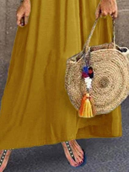 Summer Beach Stitching Maxi Dress - Yellow, Red, Gray - INS | Online Fashion Free Shipping Clothing, Dresses, Tops, Shoes - 04/06/2021 - Color_Gray - Color_Red