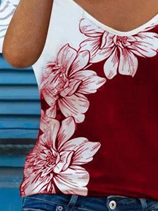 Summer Short-sleeved Printed V-neck Top - T-Shirts - INS | Online Fashion Free Shipping Clothing, Dresses, Tops, Shoes - 10-20 - 28/06/2021 - color-black