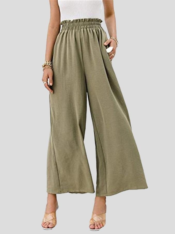 Summer Solid High-waist Nine-point Soft Wide-leg Pants - Pants - INS | Online Fashion Free Shipping Clothing, Dresses, Tops, Shoes - 17/07/2021 - 20-30 - BOT2107171113