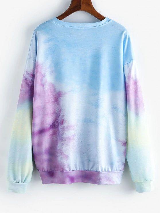 Sun Graphic Tie Dye Oversize Sweatshirt - INS | Online Fashion Free Shipping Clothing, Dresses, Tops, Shoes