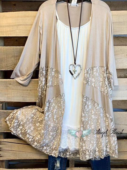 SWEET SMILES LACE CARDIGAN - MOCHA - INS | Online Fashion Free Shipping Clothing, Dresses, Tops, Shoes