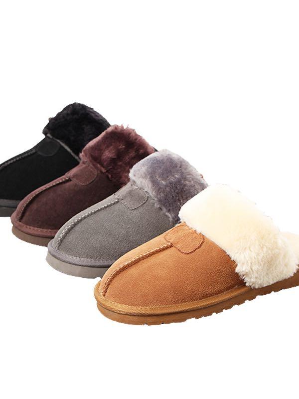 Sydney Water Resistant Genuine Shearling Scuff Slipper - Shoes - INS | Online Fashion Free Shipping Clothing, Dresses, Tops, Shoes - 03/01/2021 - Black， Brown - Casual