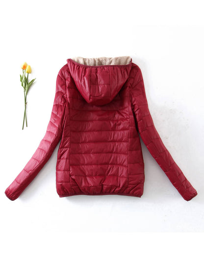 Teddy Lined Zip Up Hooded Padded Jacket - INS | Online Fashion Free Shipping Clothing, Dresses, Tops, Shoes