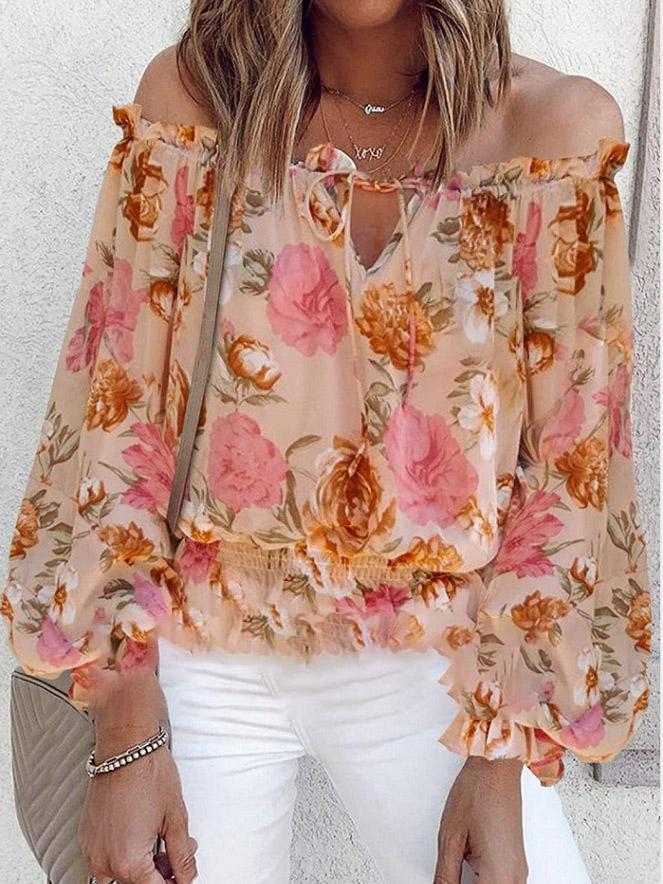 Temperament Chiffon Print Collar Loose Blouses - Blouses - INS | Online Fashion Free Shipping Clothing, Dresses, Tops, Shoes - 20-30 - 23/07/2021 - BLO2107231260