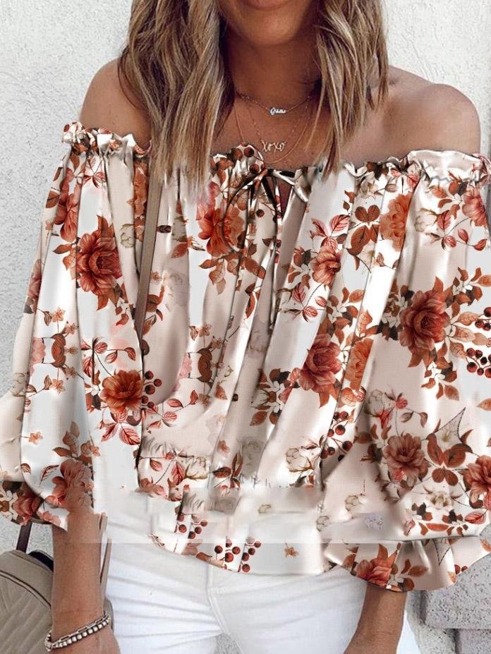 Temperament Chiffon Print Collar Loose Blouses - Blouses - INS | Online Fashion Free Shipping Clothing, Dresses, Tops, Shoes - 20-30 - 23/07/2021 - BLO2107231260