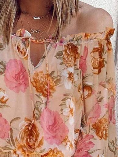 Temperament Chiffon Print Collar Loose Blouses - Blouses - INS | Online Fashion Free Shipping Clothing, Dresses, Tops, Shoes - 20-30 - 23/07/2021 - BLO2107231260