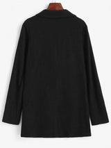 Textured Knit Flap Pocket Tunic Blazer - INS | Online Fashion Free Shipping Clothing, Dresses, Tops, Shoes
