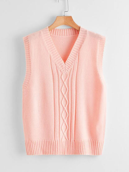 Textured Knit Solid Sweater Vest - INS | Online Fashion Free Shipping Clothing, Dresses, Tops, Shoes