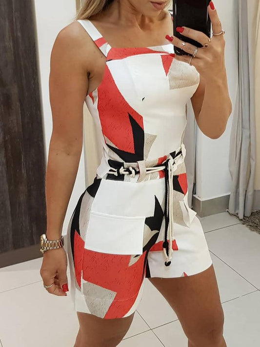 Thick Strap Colorblock Skinny Romper - Rompers - INS | Online Fashion Free Shipping Clothing, Dresses, Tops, Shoes - 04/05/2021 - Category_Rompers - Color_Multicolor