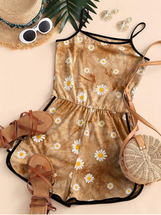 Tie Dye Daisy Ringer Cami Romper - INS | Online Fashion Free Shipping Clothing, Dresses, Tops, Shoes