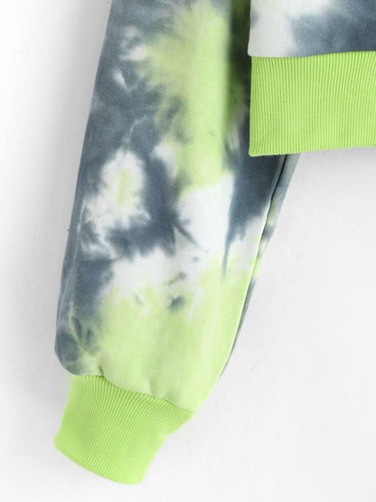 Tie Dye Drop Shoulder Ribbed Hem Sweatshirt - INS | Online Fashion Free Shipping Clothing, Dresses, Tops, Shoes