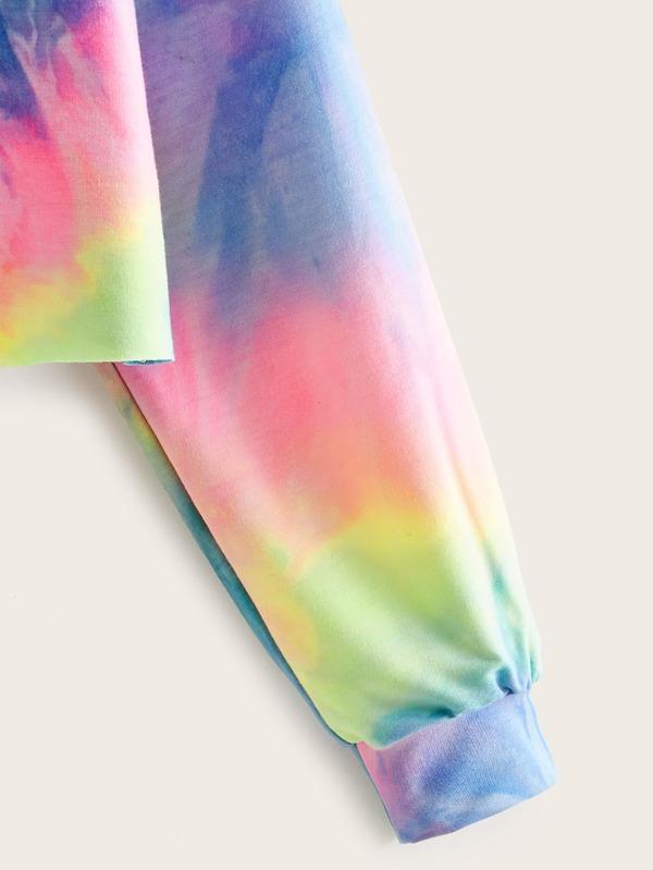 Tie Dye & Letter Print Hoodie - INS | Online Fashion Free Shipping Clothing, Dresses, Tops, Shoes