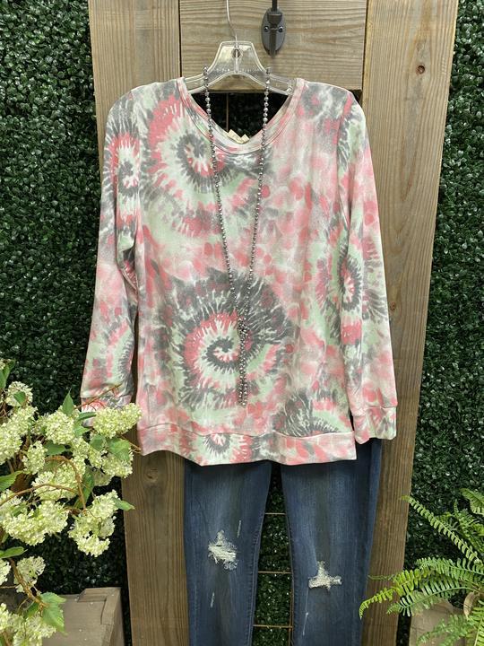 Tie Dye Long Sleeve Autumn Loose Top - INS | Online Fashion Free Shipping Clothing, Dresses, Tops, Shoes
