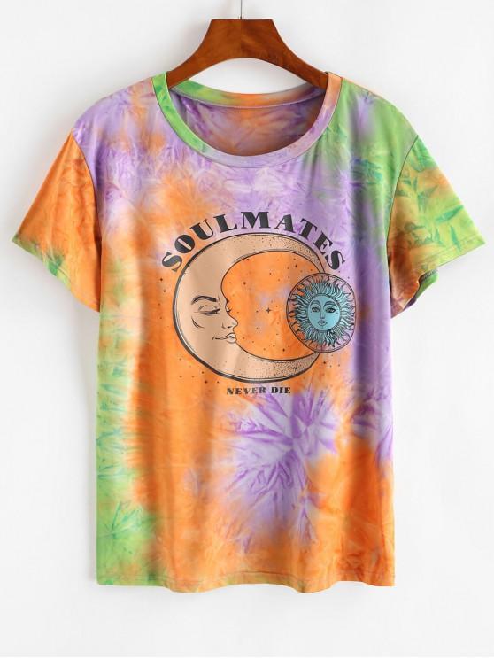 Tie Dye Lunar Sun Graphic T-shirt - INS | Online Fashion Free Shipping Clothing, Dresses, Tops, Shoes