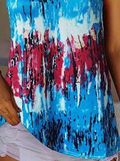 Tie-Dye Printed Crew Neck Sleeveless Tank Top - Tank Tops - INS | Online Fashion Free Shipping Clothing, Dresses, Tops, Shoes - 02/07/2021 - 10-20 - Category_Tank Tops