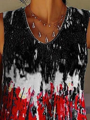 Tie-Dye Printed Crew Neck Sleeveless Tank Top - Tank Tops - INS | Online Fashion Free Shipping Clothing, Dresses, Tops, Shoes - 02/07/2021 - 10-20 - Category_Tank Tops