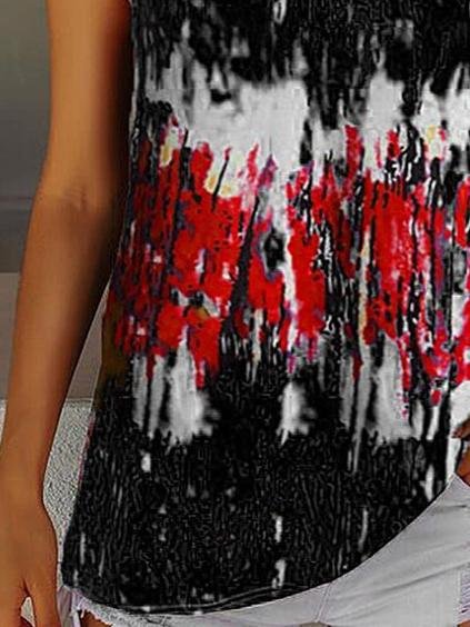 Tie-Dye Printed Crew Neck Sleeveless Tank Top - Tank Tops - INS | Online Fashion Free Shipping Clothing, Dresses, Tops, Shoes - 02/07/2021 - 10-20 - Category_Tank Tops