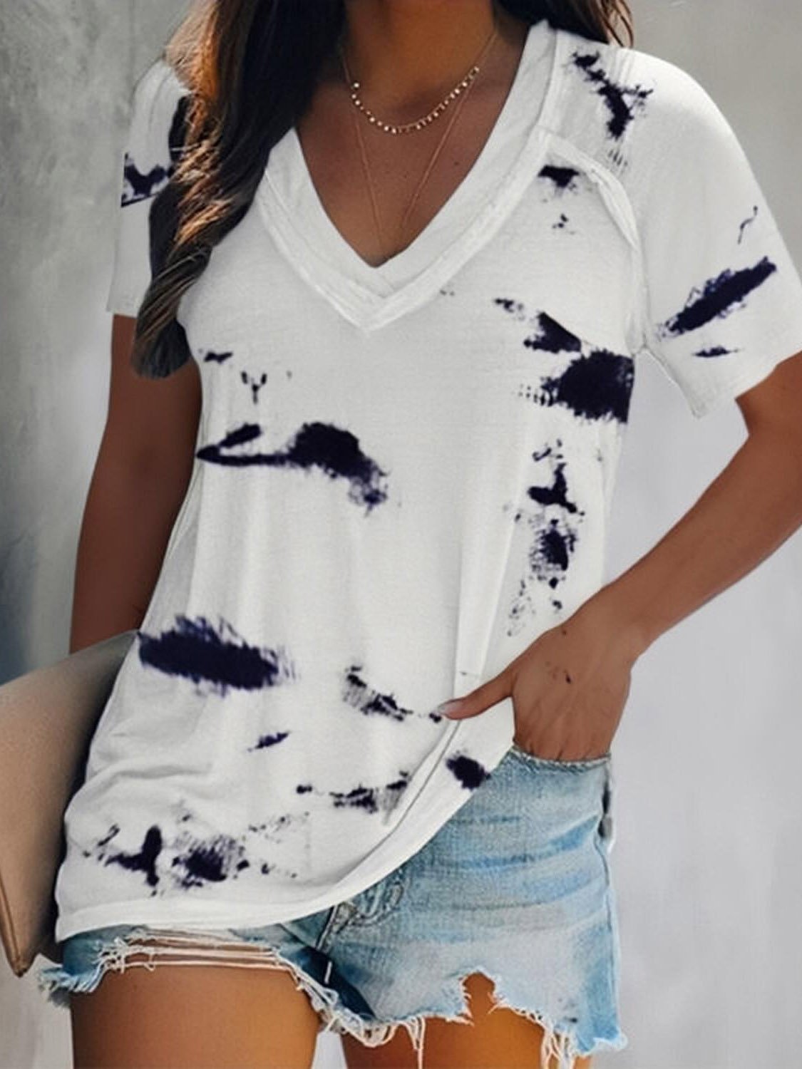 Tie-Dye Printed Short Sleeve Loose T-Shirts - T-Shirts - INS | Online Fashion Free Shipping Clothing, Dresses, Tops, Shoes - 20-30 - 26/07/2021 - Category_T-Shirts