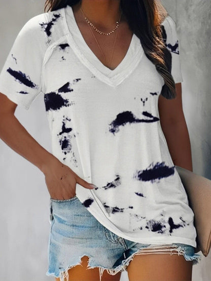 Tie-Dye Printed Short Sleeve Loose T-Shirts - T-Shirts - INS | Online Fashion Free Shipping Clothing, Dresses, Tops, Shoes - 20-30 - 26/07/2021 - Category_T-Shirts