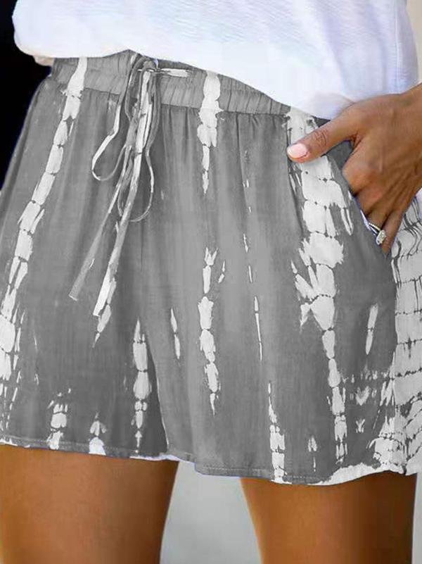 Tie-dye Printed Wide-leg Casual Loose Shorts - Shorts - INS | Online Fashion Free Shipping Clothing, Dresses, Tops, Shoes - 10/05/2021 - Category_Shorts - Color_Gray