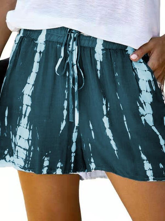 Tie-dye Printed Wide-leg Casual Loose Shorts - Shorts - INS | Online Fashion Free Shipping Clothing, Dresses, Tops, Shoes - 10/05/2021 - Category_Shorts - Color_Gray