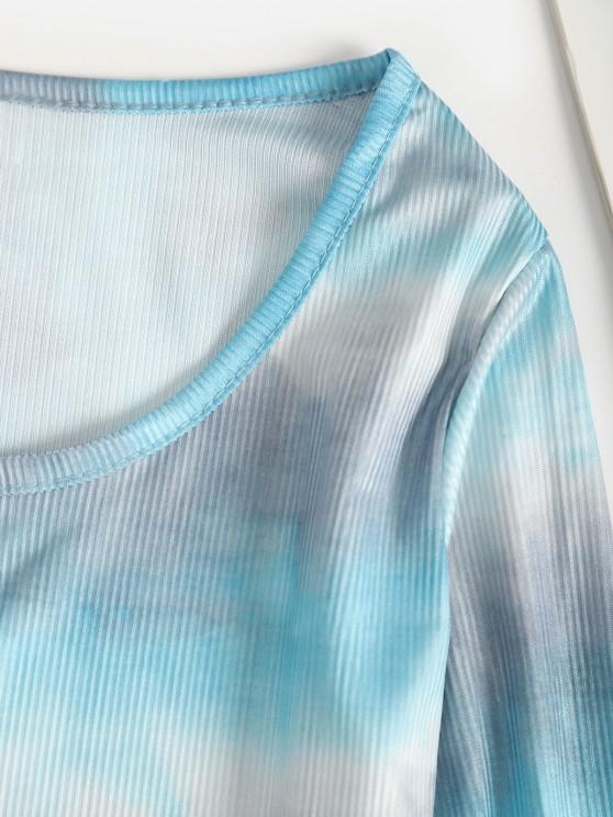 Tie Dye Rib-knit Crop Cardigan - INS | Online Fashion Free Shipping Clothing, Dresses, Tops, Shoes