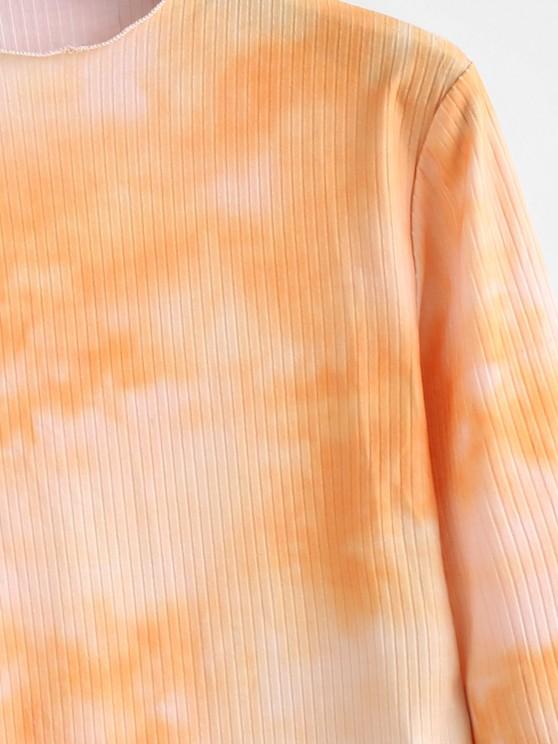 Tie Dye Ribbed Slim Long Sleeve Tee - INS | Online Fashion Free Shipping Clothing, Dresses, Tops, Shoes