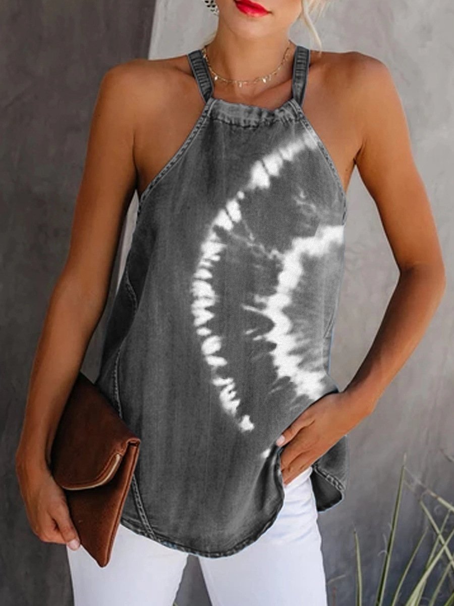 Tie-dye Straps Sleeveless Small Sling Blouse - Blouses - INS | Online Fashion Free Shipping Clothing, Dresses, Tops, Shoes - 14/05/2021 - 140521 - Category_Blouses