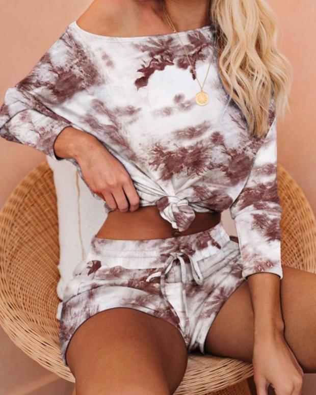 Tie Dye T-shirt Shorts Sets - Sets - INS | Online Fashion Free Shipping Clothing, Dresses, Tops, Shoes - 02/19/2021 - 2 piece sets - Autumn
