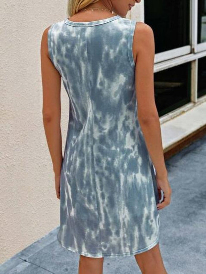 Tie Dye Twist Hem Tank Dress - Dresses - INS | Online Fashion Free Shipping Clothing, Dresses, Tops, Shoes - Blue - Casual - Color_Blue