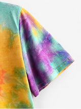 Tie Dye V Neck Casual T-shirt - INS | Online Fashion Free Shipping Clothing, Dresses, Tops, Shoes