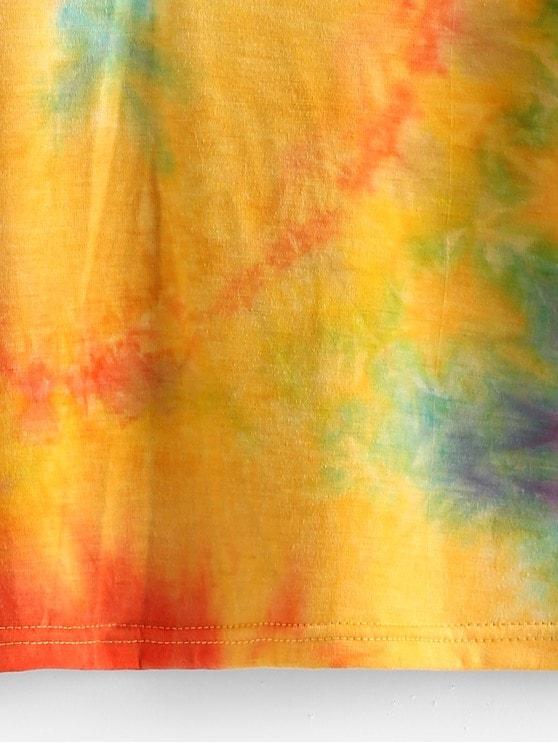 Tie Dye V Neck Casual T-shirt - INS | Online Fashion Free Shipping Clothing, Dresses, Tops, Shoes