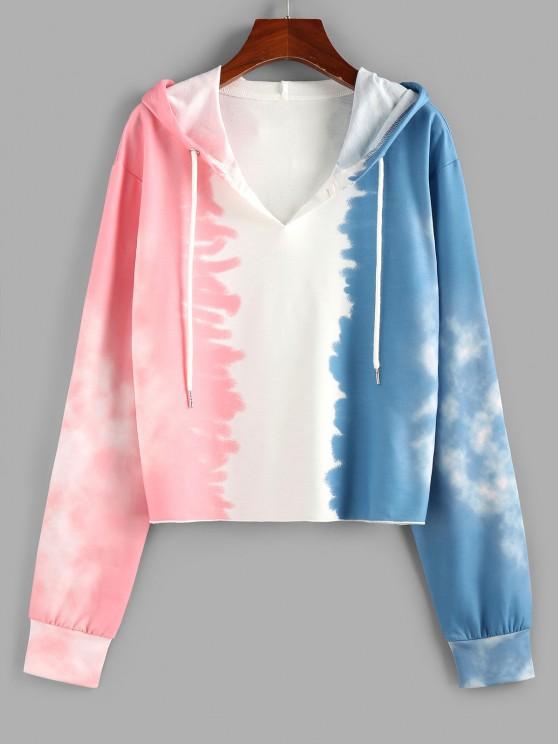 Tie Dye V Notch Drawstring Hoodie - INS | Online Fashion Free Shipping Clothing, Dresses, Tops, Shoes