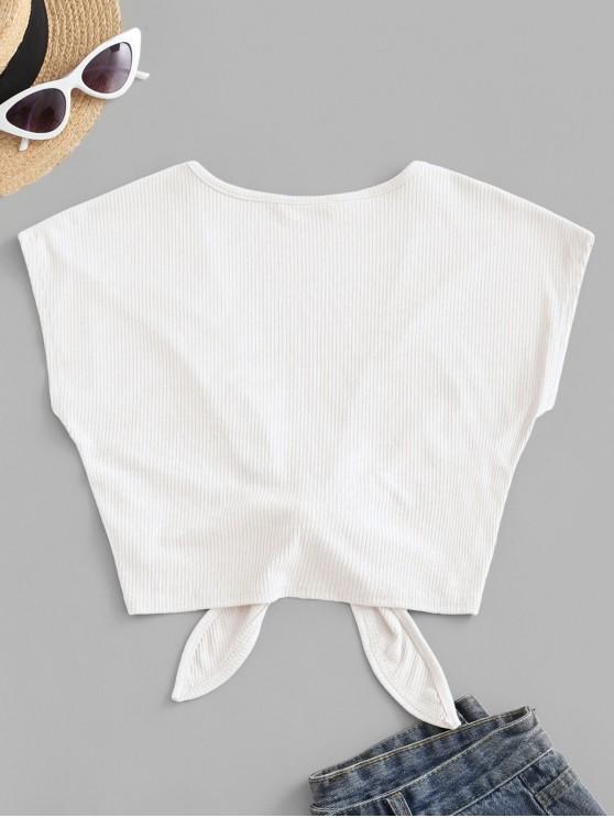 Tie Front Ribbed Cropped Top - INS | Online Fashion Free Shipping Clothing, Dresses, Tops, Shoes