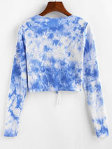 Tie Front Tie Dye Crop Tee - INS | Online Fashion Free Shipping Clothing, Dresses, Tops, Shoes