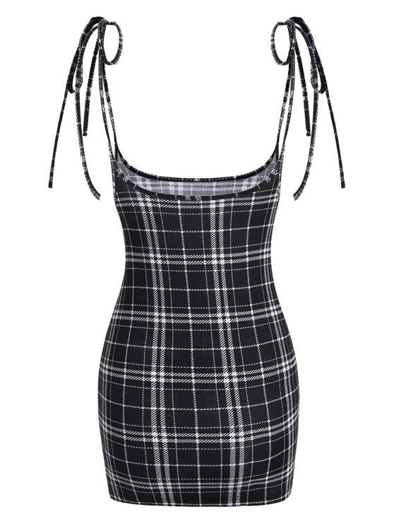 Tie Plaid Bodycon Suspender Skirt - INS | Online Fashion Free Shipping Clothing, Dresses, Tops, Shoes