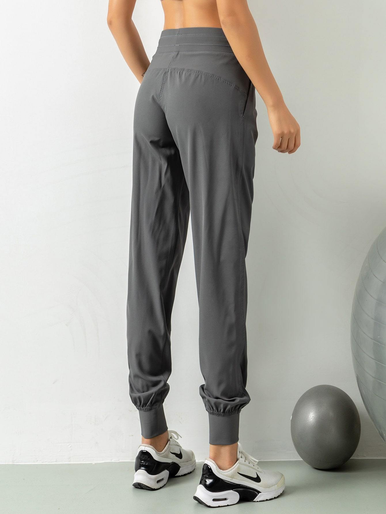 Tie Waist Ruched Sports Pants - Activewear - INS | Online Fashion Free Shipping Clothing, Dresses, Tops, Shoes - 02/18/2021 - Activewear - Autumn