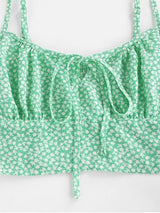 Tied Ditsy Print Crop Top - INS | Online Fashion Free Shipping Clothing, Dresses, Tops, Shoes