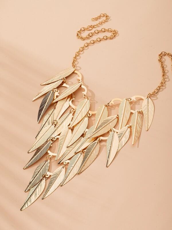 Tiered Leaf Charm Necklace - INS | Online Fashion Free Shipping Clothing, Dresses, Tops, Shoes