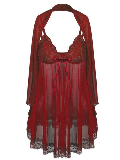 Transparent Lace Lingerie With Shawl For Women - INS | Online Fashion Free Shipping Clothing, Dresses, Tops, Shoes