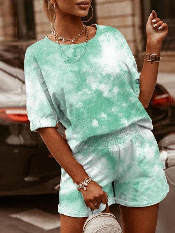 Two-Piece Leisure Tie-Dye Printing Loungewear - Sets - INS | Online Fashion Free Shipping Clothing, Dresses, Tops, Shoes - 16/07/2021 - 20-30 - Bottom