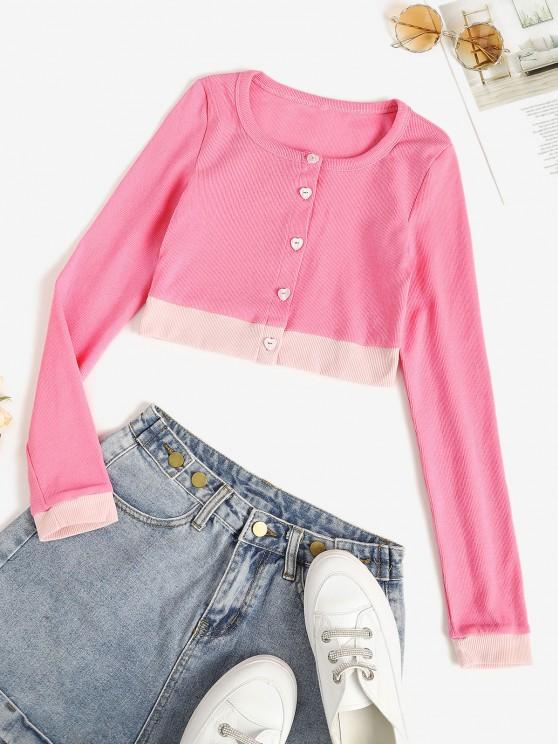 Two Tone Jersey Knit Crop Baby Tee - Cardigans - INS | Online Fashion Free Shipping Clothing, Dresses, Tops, Shoes - 02/09/2021 - Autumn - Cardigans