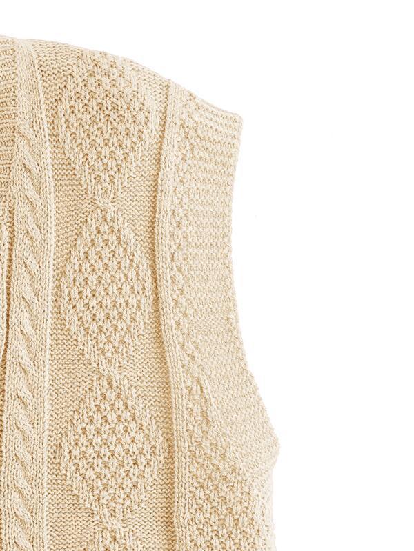 V Neck Cable Knit Sweater Vest - INS | Online Fashion Free Shipping Clothing, Dresses, Tops, Shoes