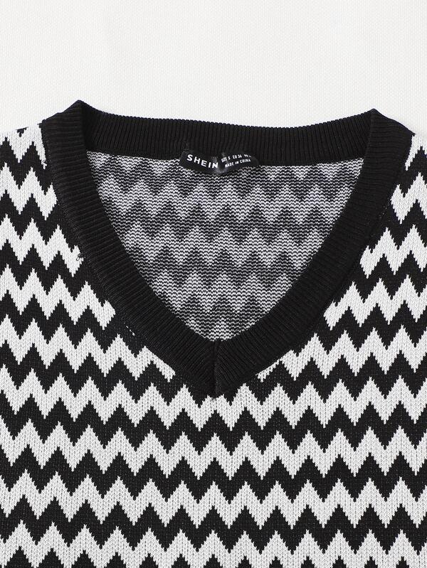 V Neck Chevron Pattern Sweater Vest - INS | Online Fashion Free Shipping Clothing, Dresses, Tops, Shoes