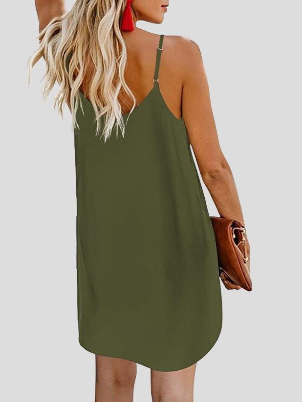 V-neck Single-breasted Sleeveless Suspender Dress - Mini Dresses - INS | Online Fashion Free Shipping Clothing, Dresses, Tops, Shoes - 10-20 - 19/07/2021 - color-black