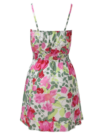 V-Neck Sleeveless Floral Print Suspender Dress - Mini Dresses - INS | Online Fashion Free Shipping Clothing, Dresses, Tops, Shoes - 20-30 - 22/07/2021 - Category_Mini Dresses