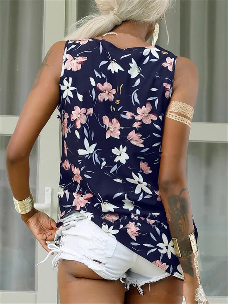 V-Neck Sleeveless Print Loose Casual Tank Tops - Tank Tops - INS | Online Fashion Free Shipping Clothing, Dresses, Tops, Shoes - 10-20 - 21/06/2021 - Category_Tank Tops