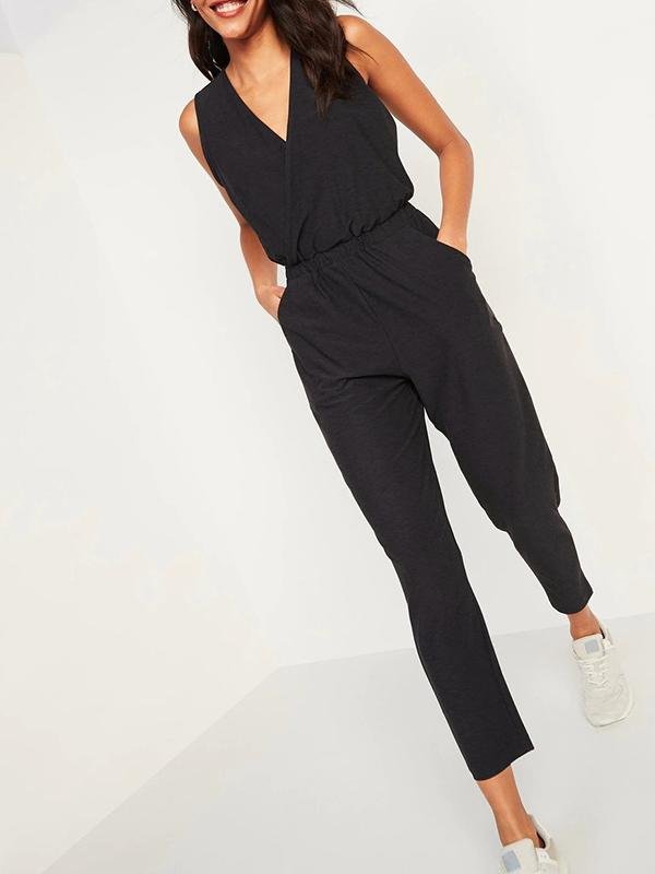 V-neck Sleeveless Women's Jumpsuit - Jumpsuits & Rompers - INS | Online Fashion Free Shipping Clothing, Dresses, Tops, Shoes - 15/04/2021 - Colour_Black - Colour_Green